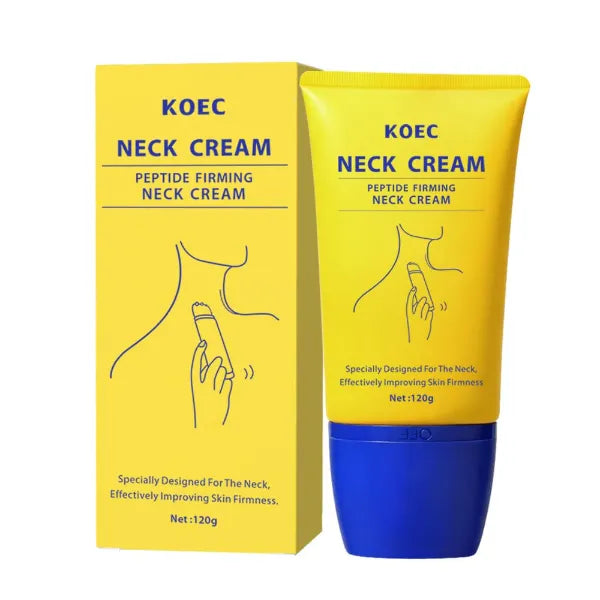 KOEC Neck Peptide Firming Cream with Roller – Hydrating, Lifting & Tightening Cream for Women