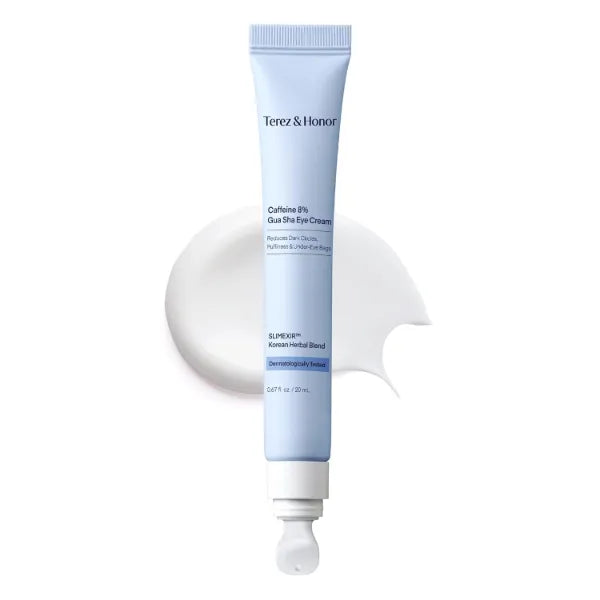 TEREZ & HONOR 8% Caffeine Eye Cream – Slimexir & Korean Herbal Blend for Dark Circles, Puffiness, Wrinkles & Eye Bags