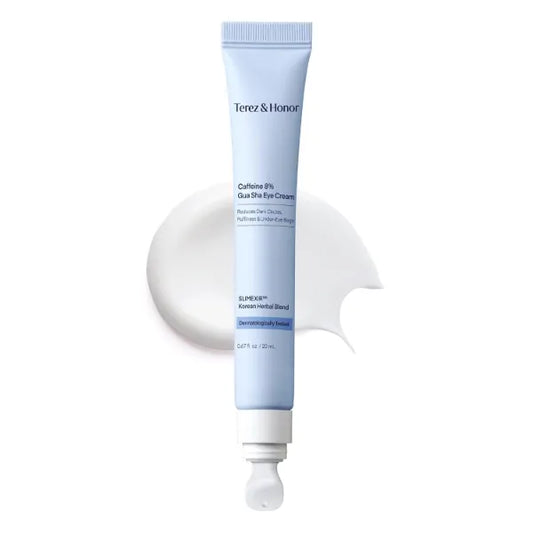 TEREZ & HONOR 8% Caffeine Eye Cream – Slimexir & Korean Herbal Blend for Dark Circles, Puffiness, Wrinkles & Eye Bags