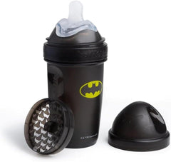 Herobility DC Batman Double Anti-Colic Baby Bottle | Award-Winning Hero Baby Bottles | Soft Breast- Like Teat, Easy Mixing Lid & Net | 240ml/8.5 fl oz