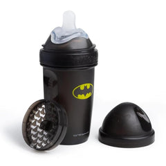 Herobility DC Batman Double Anti-Colic Baby Bottle | Award-Winning Hero Baby Bottles | Soft Breast- Like Teat, Easy Mixing Lid & Net | 240ml/8.5 fl oz