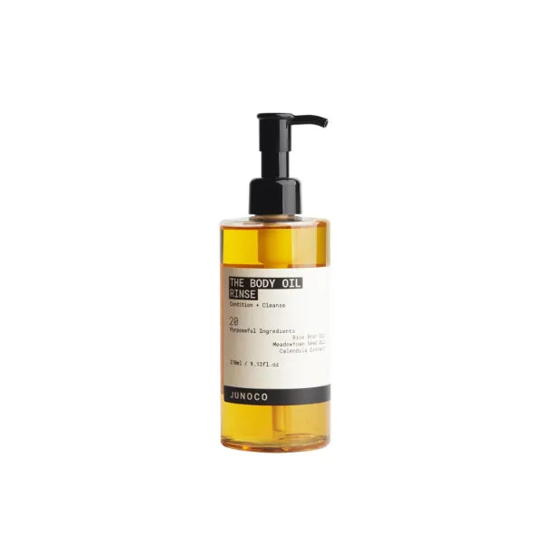 JUNO & Co. Body Oil Rinse, Shower Oil with with Rice Bran, Meadowfoam Seed & Calendula, Hydrating, Balancing & Skin  9.13 fl oz (270ml)