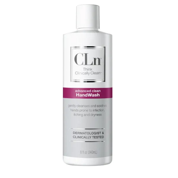 CLn Hand Wash - Advanced Hygiene for Hands, Formulated with Glycerin, for Sensitive Skin Prone to Hand Dermatitis, Redness, Irritation, Eczema, and Rash, Fragrance-Free, 8 fl oz