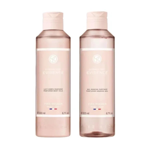 Yves Rocher Perfumed Nourishing Gel and Lotion Set of 2 for Body and Hair Comme Une Evidence Fragrance Skin Care 200 ml./ 6.7 fl.oz