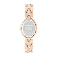 COACH WOMEN'S SILVER WHITE DIAL IONIC PLATED CARNATION GOLD STEEL BRACELET WATCH - 14504418