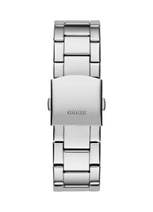 Guess Champ Analog Watch Box Set for Men, 44 mm Case Width, Silver Tone/Green