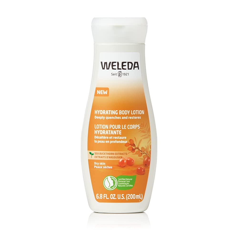 Weleda Organic Sea Buckthorn Body Lotion - Bio-Natural Cosmetics Body Lotion provides intensive moisture for up to 48 hours for rapid care of dry skin (1 x 200ml)