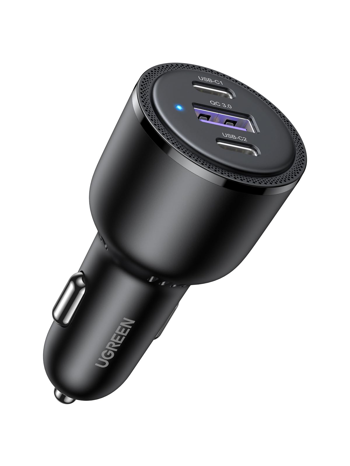 UGREEN 69W Fast Car USB Charger Adapter 3 Ports Car Mobile Phone Fast Charging Socket Plug Laptop Car Charger Compatible with iPhone 16 Pro Max, MacBook Pro/Air, Samsung S24 Ultra, Steam Deck,etc