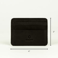 Gumppy Genuine Leather Card Wallets for Men | Strong Stitching | Handcrafted Extra Capacity Slim Card Wallet | 3 Card Slots | Gift for Him & Her | ID Window | 1 Bill & Notes Compartment (Black)