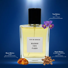 Maison CiCi Paris, Parfum Vent de Moscou For Men - Long Lasting Eau De Parfum - Iris Scent 50ML