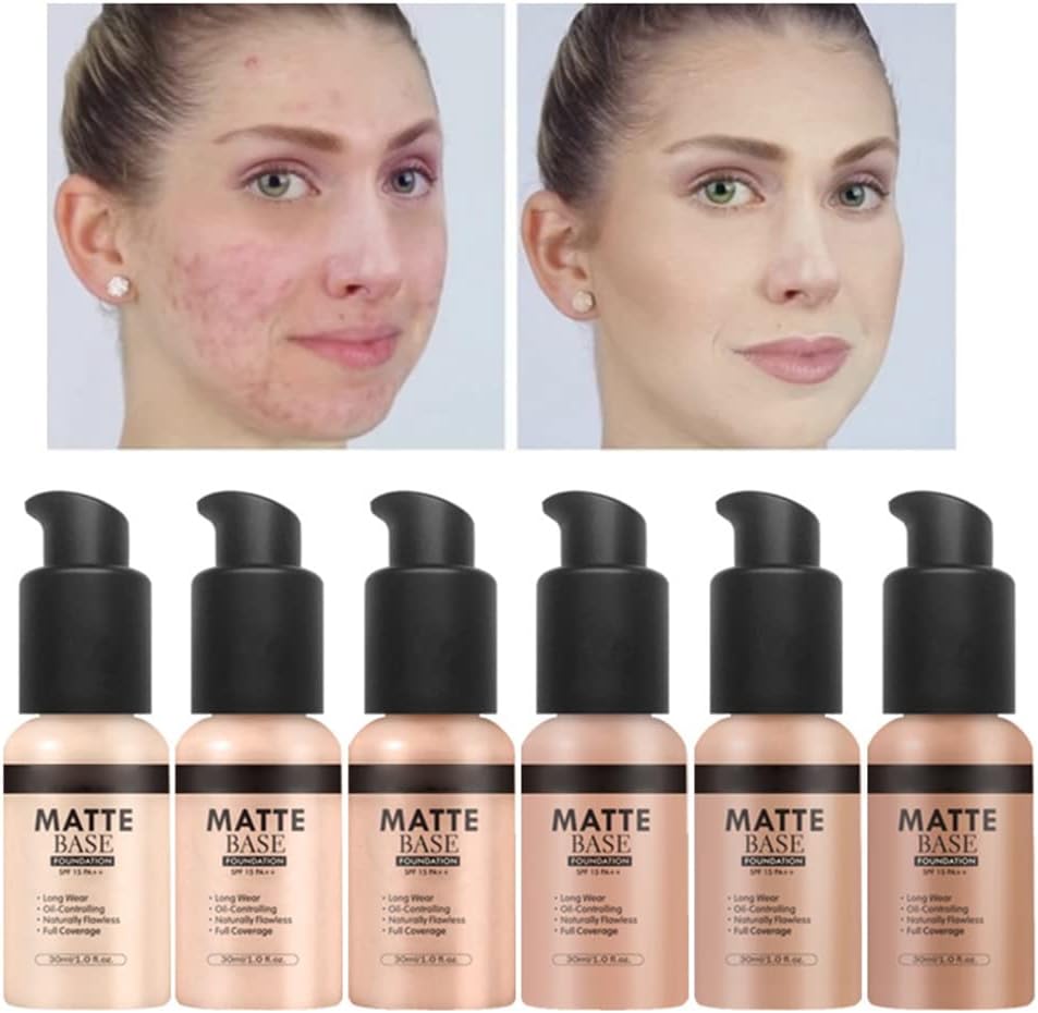 NLLNT Matte Foundation Makeup Liquid Base Waterproof Concealer Moisturizing Face BB Cream 15ml