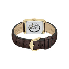 Fossil ME3271 Carraway Automatic Analogue Wrist Watch for Men, 30 mm Case Size, Gold/Brown