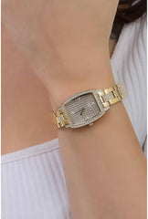 GUESS Women's 25mm Watch - Gold Tone Bracelet Champagne Dial Gold Tone Case
