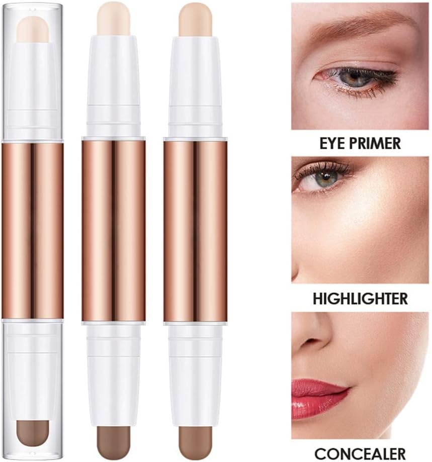 Women Facial Make Up Double-Headed Stick Portable Highlighter Shadow Bronzers Contouring Cosmetics for Professional, Type 1