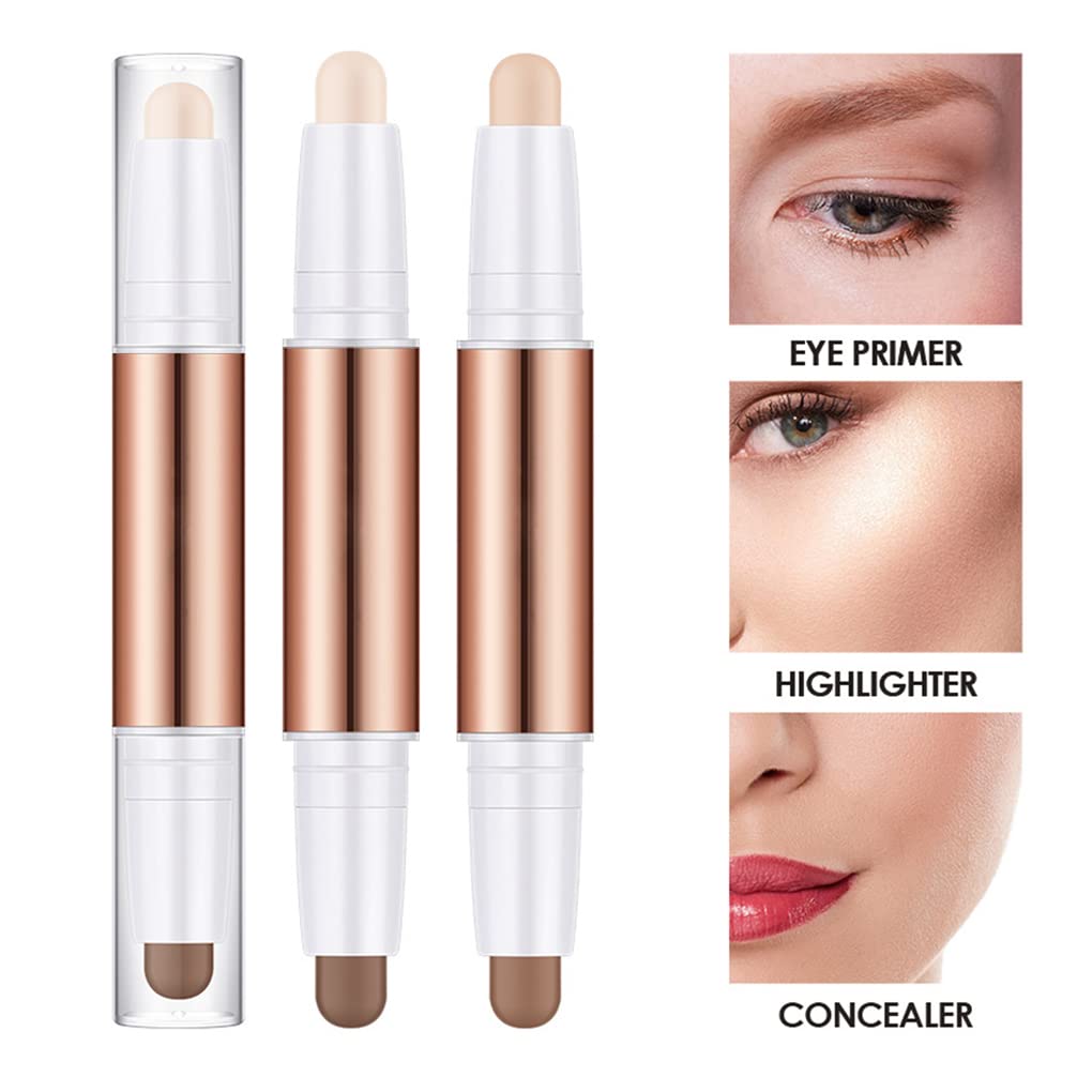 Women Facial Make Up Double-Headed Stick Portable Highlighter Shadow Bronzers Contouring Cosmetics for Professional, Type 1