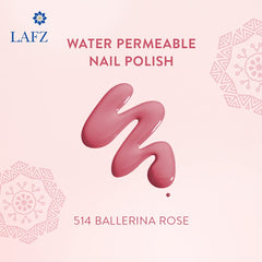 Lafz Breathable Nail Polish, Rich Glossy Finish, Halal Certified & Wudu Friendly, No Animal Ingredients, Single Coat Application, Made in Europe, 11ml (Ballarina Rose)