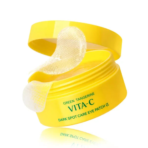 GOODAL Green Tangerine Vitamin C Eye Patches ALPHA 25% Thicker Hydrogel Under Eye Patches for Puffy Eyes & Dark Circles, Korean Skincare, Radiant Glass Skin Look (60 Patches)