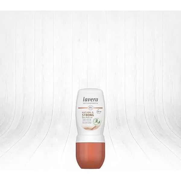 lavera Deo Roll-On NATURAL & STRONG 48+ h - vegan - natural cosmetics - organic ginseng & natural minerals - without aluminum – climate neutral - 48 hours deodorant protection - 50 ml