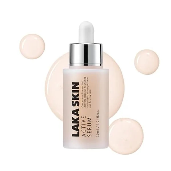 Laka Skin Active Serum, 30ml/1.01 fl.oz, Glutathione for Boosting Radiance, Dual PDRN, Pore Care, Hyaluronic Acid, Korean Skin Care