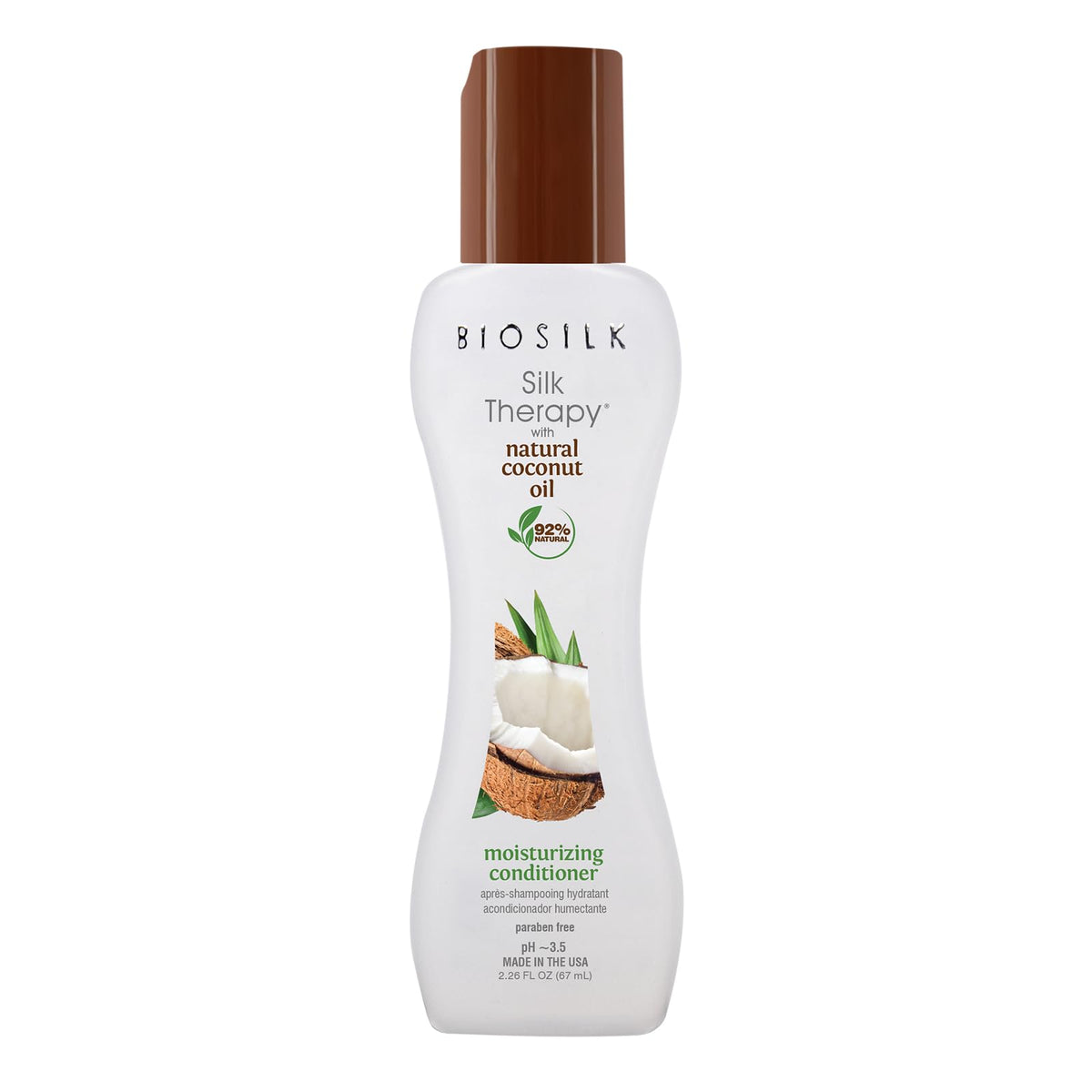 BioSilk Silk Therapy Coconut Oil Moisturizing Conditioner for Unisex, 2.26 ml