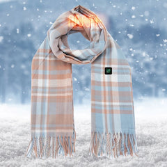 FAKKDUK Heated Scarf for Women & Men - Rechargeable Neck Warmer, Soft Winter Tassel Shawl Wrap for Cold Weather