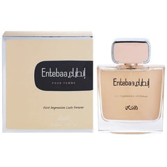 Rasasi Entebaa for Woman EDP - Eau De Parfum 100ML (3.4 oz) I Oriental Scent Fragrance Perfume for Every Occasion I Woody Mix of sandalwood & Musk Tempered w/ Sensuousness Rose I By Rasasi Perfumes