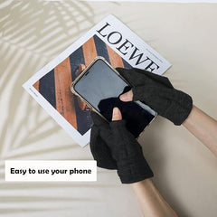 Fingerless Gloves for Women, Winter Warm Knitted Gloves Convertible Mittens Flap Cover, Winter Gloves for Women & Men (2 Pairs)