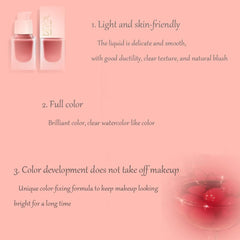 DEROL Liquid Blush Mousse Cream Blushes For Cheeks Face Palette Bronzer Highlighter Shape Contour Stick Moisturizing Matte Finish Long-wearing Waterproof Women (Love Me 02#), Pack Of 1, 19 ml