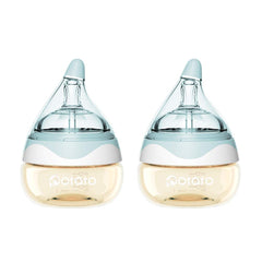 POTATO Breast Milk Baby Bottles for Newborn Baby PPSU Anti Colic Infant Bottles Wide Neck Breast-Like Slow Flow Breastfeeding Toddler Bottles-2pack (2.5oz/pc Blue)