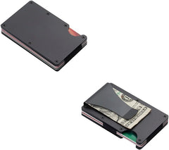 Metal Credit Card Holder Travel Mini RFID Wallet Men Card Case Porte Carte Male Money Clip Black