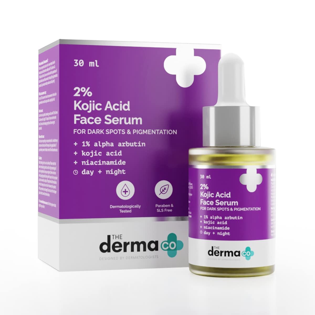 The Derma Co 2% Kojic Acid Face Serum With 1% Alpha Arbutin & Niacinamide For Dark Spots & Pigmentation, 30 ml (Pack of 1)