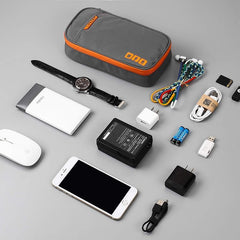 Liumrlte Travel Carry Bag, Electronics Organizer Double Layer Travel Cable Storage Bag Electronic Accessories Organizer for Cables, SD Cards, Power Bank and More