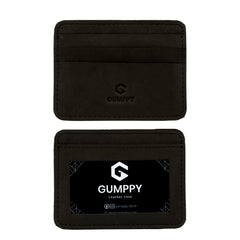 Gumppy Genuine Leather Card Wallets for Men | Strong Stitching | Handcrafted Extra Capacity Slim Card Wallet | 3 Card Slots | Gift for Him & Her | ID Window | 1 Bill & Notes Compartment (Black)