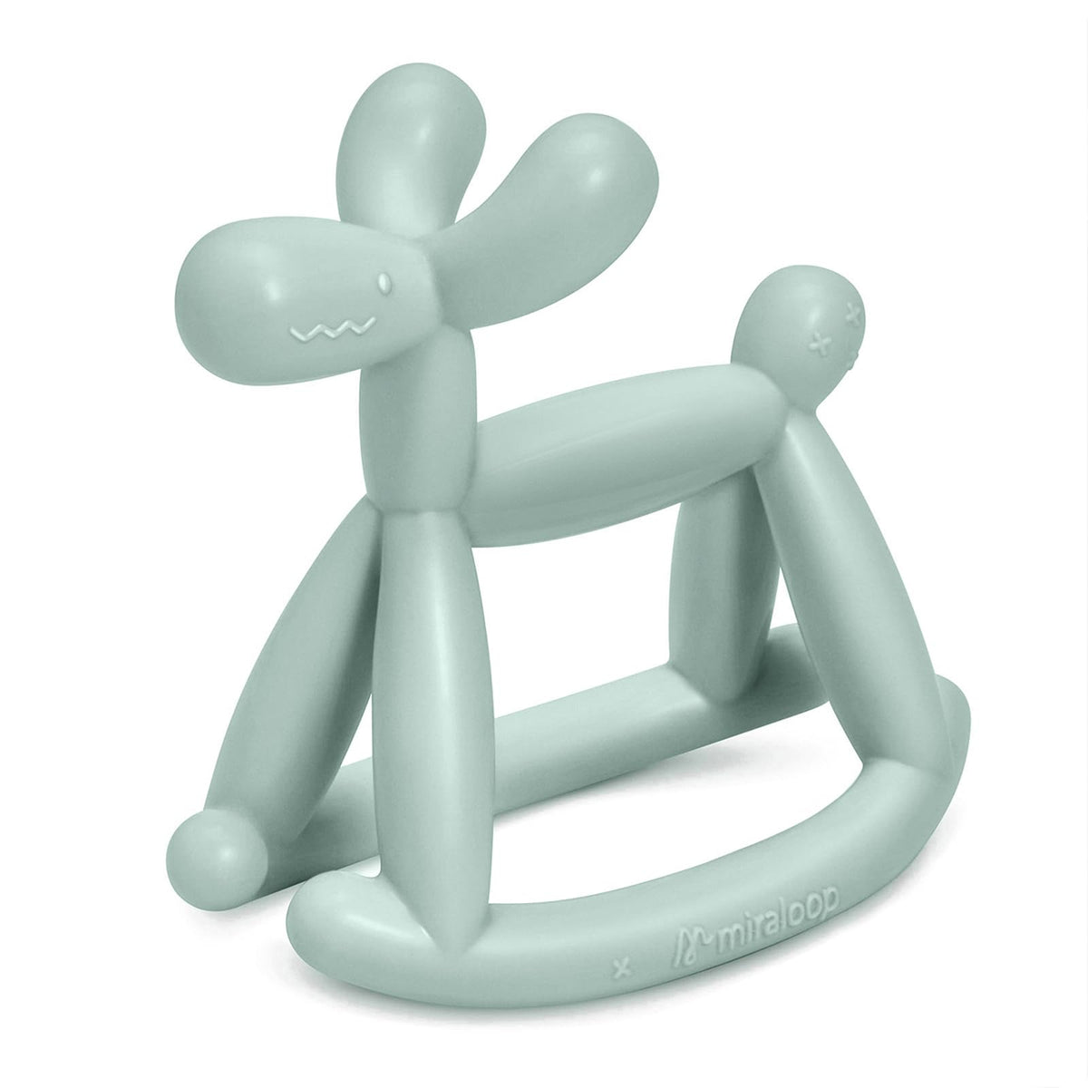 Miraloop Teething Toy for Baby 0-6, 12, 18 Months Infant, Jellydog Never Drop Food Grade Silicone Rocking Teether, Prevent Choking & Odorless, Less Dust and Hair Adhesion, Baby Gift - Green
