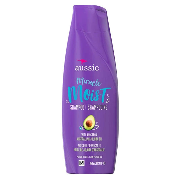 Aussie Miracle Moist Shampoo 12.1 Ounce With Avocado & Jojoba Oil (360ml) (6 Pack)