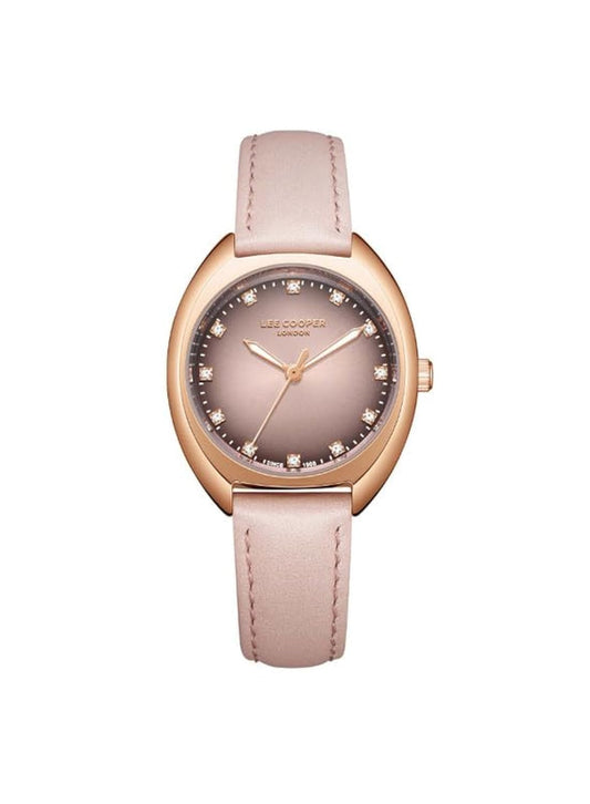 Lee Cooper Women's Watch, Analog Display and Leather Strap - LC07988.418, Pink