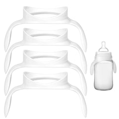PEUTIER 4pcs Baby Bottle Handles For Philips Avent, White Baby Bottle Holder With Easy Handles For Baby Self-Feeding Independent Of Each Other Drinking