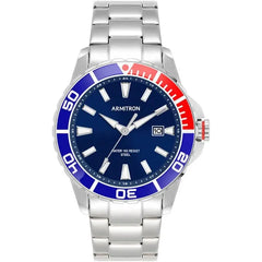 Armitron Men's Date Function Watch Silver/Navy Blue