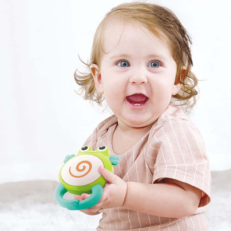 Frog Orchestra Rattle Baby Teether Activity Toy, Teething Relief, Easy to Grasp, Fine Motor Skills, Bright Colors, Sensory Toys, Baby Toys, Baby Teether, Baby Rattle, Animal Rattle 3M+