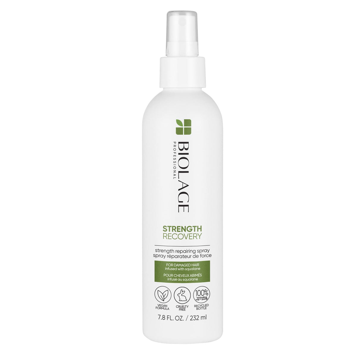 BIOLAGE Strength Recovery Repairing Leave-In Treatment Spray | Heat Protectant & Detangler | For All Damaged Hair Types | Replaces Keratin Dose & Fiber Strong | Vegan | Cruelty-Free | 7.8 Fl. Oz.