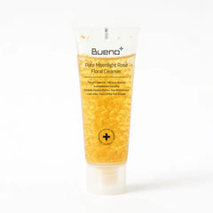 Bueno+ Pure Moonlight Rose Floral Cleanser | Gentle Daily Face Wash with Rose Petals | Mild Exfoliating & Hydrating Vegan Gel | For All Skin Types | 1.01 fl. oz