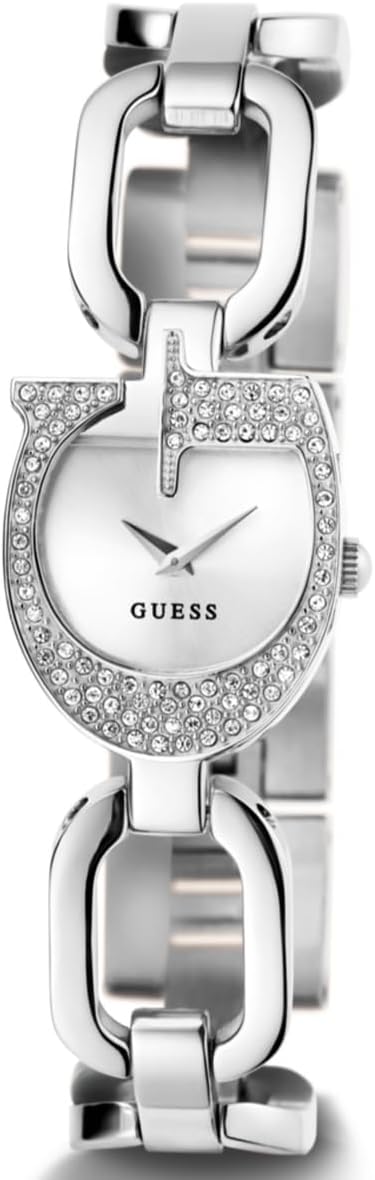 GUESS Silver-Tone Crystal Analog Watch