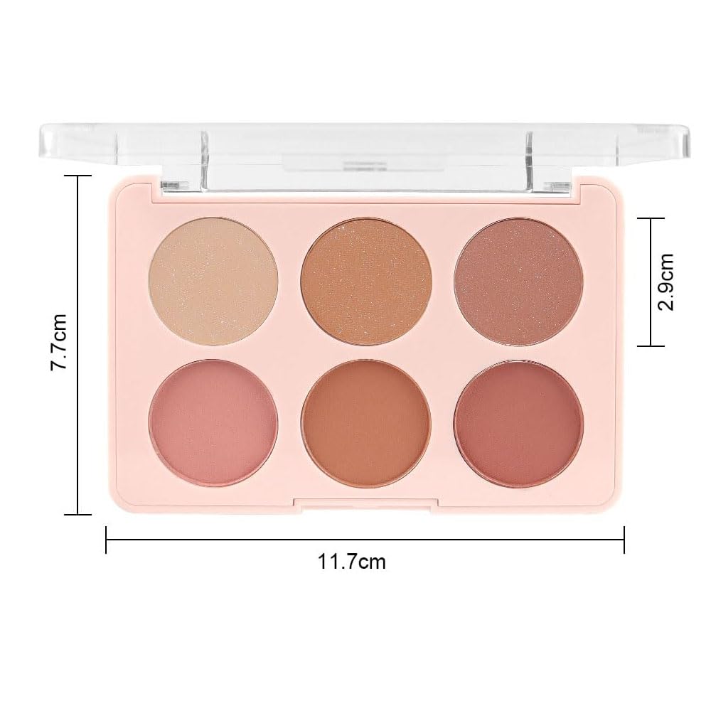 Azonee Blush, 6 Colors Face Blush Blusher Highlighter Makeup Palette Maquillaje Profesional Luminizers Cheek Shimmer Stick Bronzer And Highlighter Palette Makeup