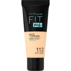 Maybelline New York Fit Me Matte And Poreless Foundation, 112 Soft Beige