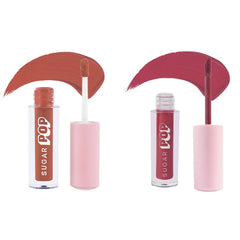 SUGAR POP 2 in 1 Matte Lipcolour Combo, Richly pigmented, Long-lasting, Ultra Matte, Smudge-Proof,10 Rosewood & 16 Terracotta, Super Lip Kit Combo