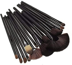 ORiTi Makeup Brush Set 24pcs Wood Handle Essential Makeup Kit with Travel Pouch (Black)