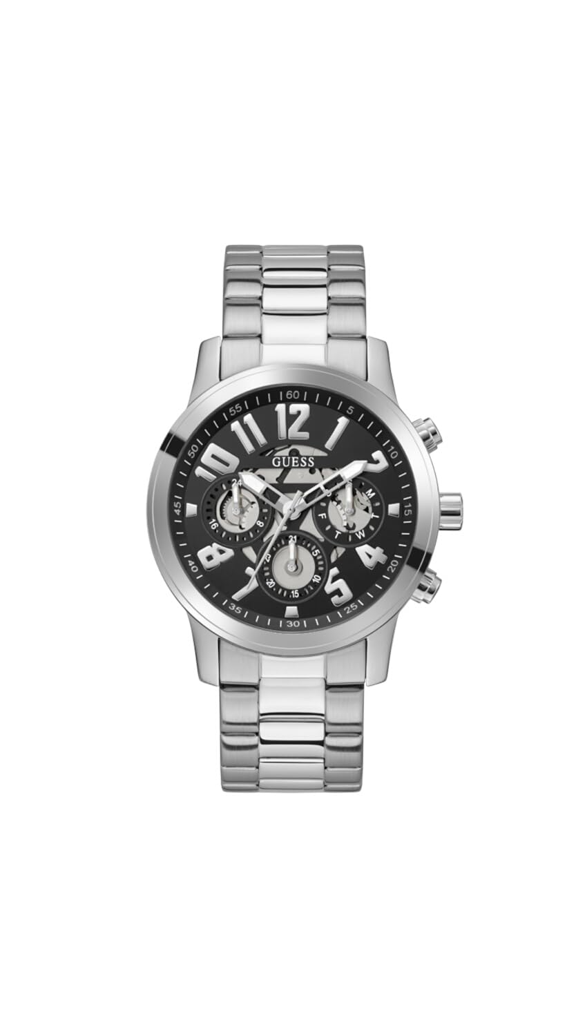 GUESS Men's 44mm Watch - Black Bracelet Black Dial Black Case