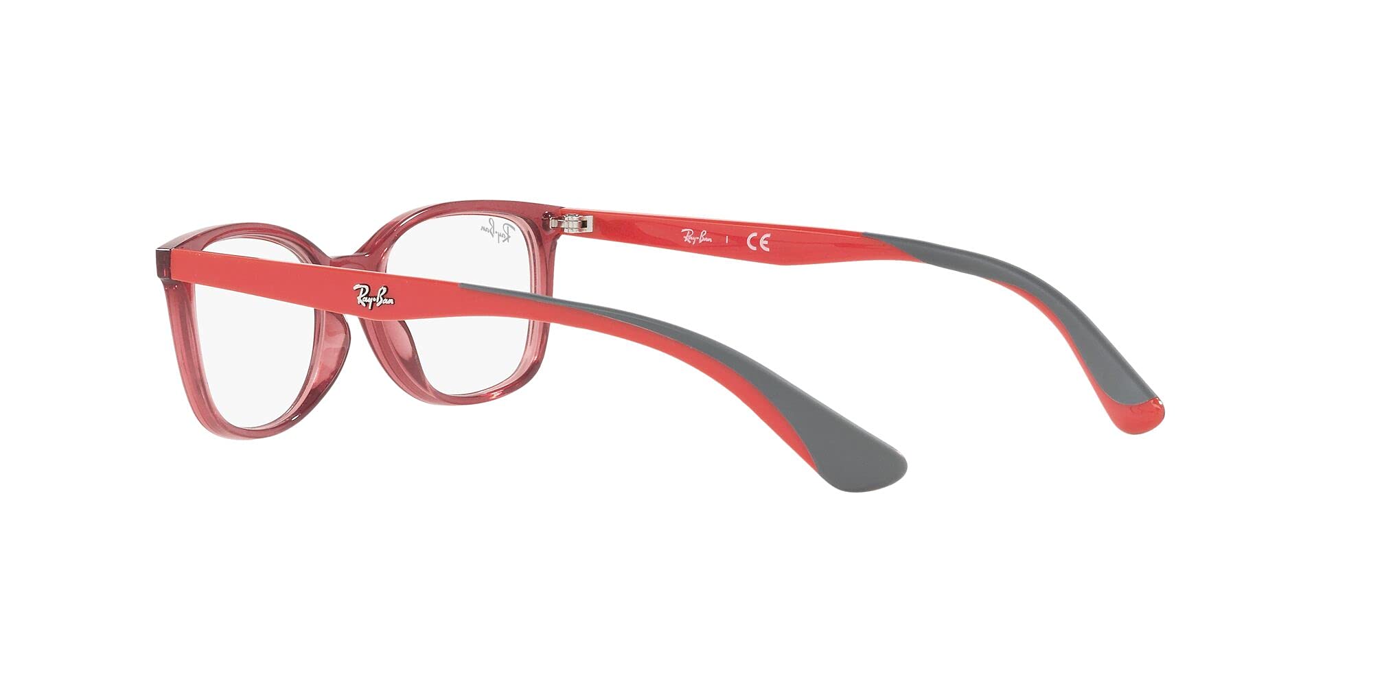 Ray-Ban Junior Vista Men's 0RY1586 Optical Frames, Color: Transparent Red, Size: 47