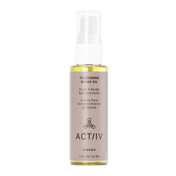 ACTIIV Thickening Beard Oil | Promotes Thicker Fuller Beard Growth, Nourishes & Softens Facial Hair, Lightweight Non-Greasy Formula, Vegan, Plant-Based, All Beard Types