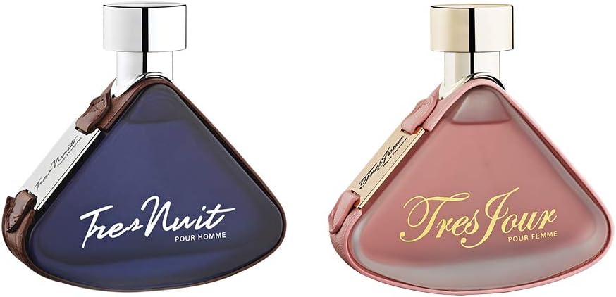 Armaf 2 Piece Perfume Set, Tres Nuit 105ML Eau De Toilette For Him Blue & Tres Jour 105ML Eau De Parfum For Her Pink